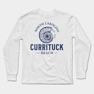 Currituck Beach, NC Summertime Vacationing Seashell Long Sleeve T-Shirt